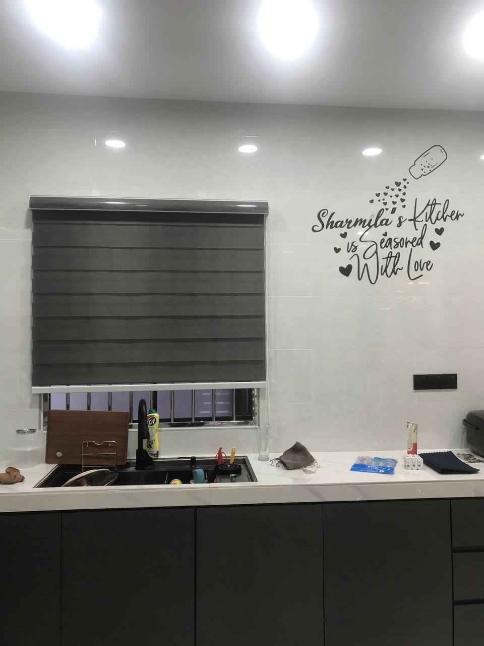A window with stylish blinds